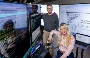Philip Huff, left, and Sandra Leiterman, head the UA Little Rock CyberGym.