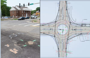 A roundabout is planned at the corner of Donaghey and College avenues (schematic shown at right).