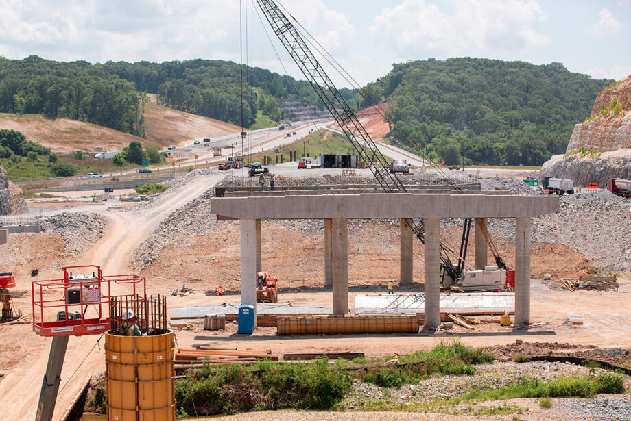 Construction is moving forward on the Bella Vista bypass in Benton County in northwest Arkansas.