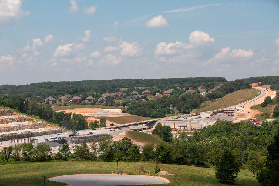 A view of construction work on the Bella Vista bypass in northern Benton County.