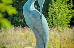 Among the artwork on the 44-acre property is “Serenity” by Simon Gudgeon, one of Britain’s foremost contemporary sculptors. Earlier castings took up residence in London’s Hyde Park in 2009 and the sculpture trail of Wyoming’s National Museum of Wildlife Art in 2012.