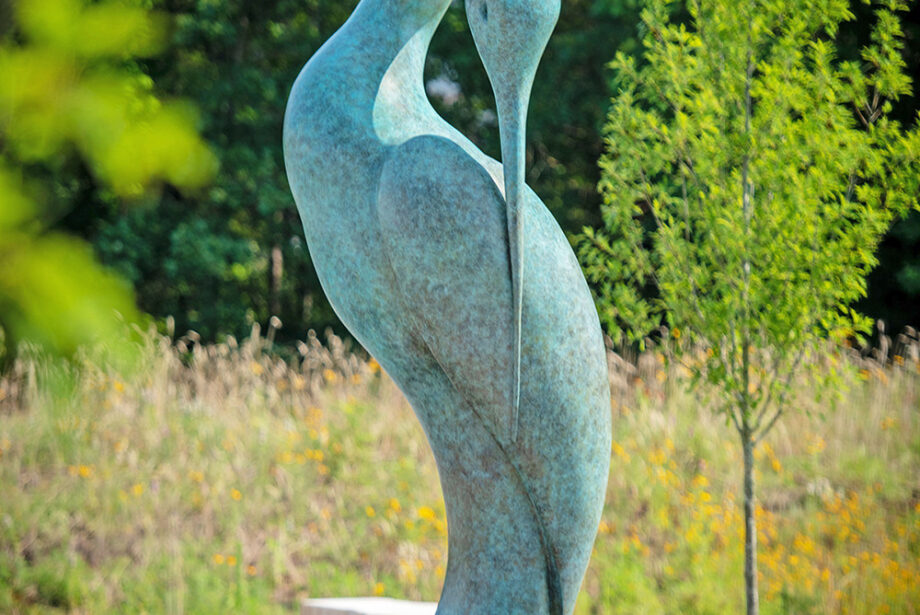 Among the artwork on the 44-acre property is “Serenity” by Simon Gudgeon, one of Britain’s foremost contemporary sculptors. Earlier castings took up residence in London’s Hyde Park in 2009 and the sculpture trail of Wyoming’s National Museum of Wildlife Art in 2012.