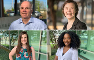 Counter-clockwise from left: Larry Troillett, Holly Vetsch and Jordan Arrington of WER Architects/Planners in Little Rock with Elizabeth Stinnett of the firm's Rogers office.