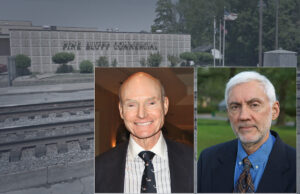 After acquiring the Pine Bluff Commercial, Walter Hussman, left, named Byron Tate as its editor.