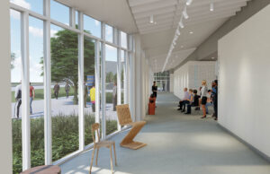 Rendering of the interior of the Center for Three-Dimensional Arts at Arkansas State University.