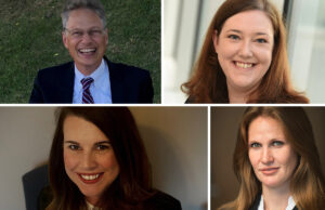 Clockwise from top left: Aaron Schwabach, Rebecca Feldmann, Carolyn Ryburn and Desireé Slaybaugh of the Bowen School of Law at UA Little Rock.
