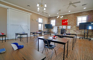 The classroom at Newport’s historic Iron Mountain Depot includes 14 study stations for apprentices who will begin the training program soon.