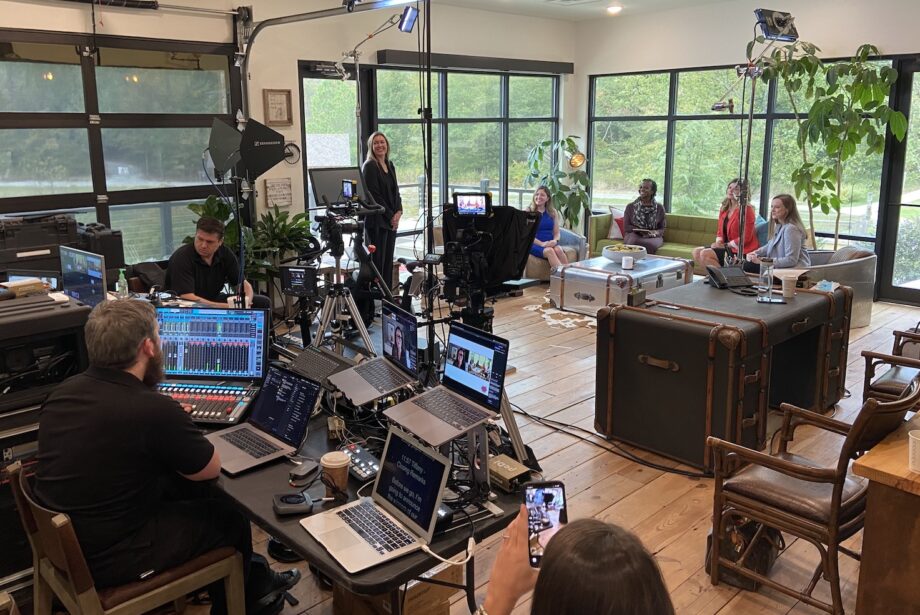 Panelists taking part in the Arkansas Business&nbsp;Women&rsquo;s Leadership Summit broadcast from the offices of&nbsp;Haag Brown Commercial Real Estate & Development in Jonesboro.