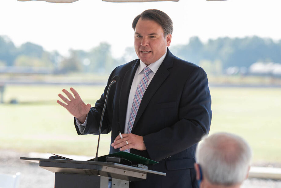 Revolution&nbsp;CEO Sean Whiteley speaks Wednesday morning at an event announcing the company's plan to expand its plant at the Little Rock Port and create 60 jobs.
