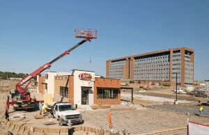 Raising Cane’s Chicken Fingers is the first project to come out of the ground for The District at Midtown.