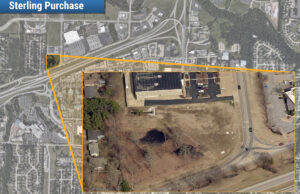 Sterling Bank of Poplar Bluff, Missouri, paid $1.9 million for the 3.2-acre lot at the northwest corner of Steele Boulevard and North Shiloh Drive in Fayetteville. (Parcel lines are approximate and shown for illustration purposes only.)