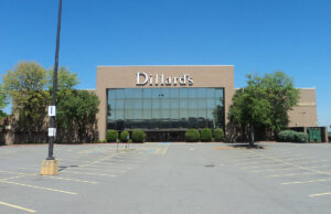 The Dillard’s store at McCain Mall in North Little Rock had an utterly empty parking lot in April as businesses shut down for the pandemic.