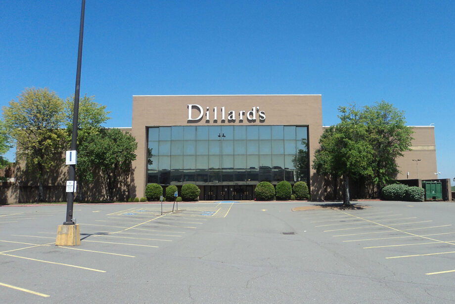 The Dillard’s store at McCain Mall in North Little Rock had an utterly empty parking lot in April as businesses shut down for the pandemic.