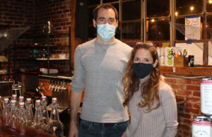 Misty Orpin and her husband, Leo, co-founder of Black Apple, a producer of hard cider, in Springdale. Retail sales have helped Black Apple survive the pandemic.