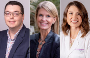 D.J. Burrows, Allison Moss and Hannah Wilburn of the Washington Regional Medical System