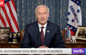 "Unless we take the right precautions, science tells us the cases will continue to rapidly accelerate," Gov. Asa Hutchinson told Arkansans in a primetime TV address on Thursday.
