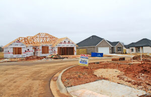 Construction of a house in the Goose Creek subdivision, one of many residential projects going online in Farmington.