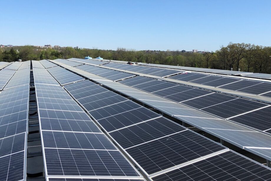 Washington County's 2.01-megawatt, 5,400 panel solar system on its south campus near Clydesdale Drive in Fayetteville.