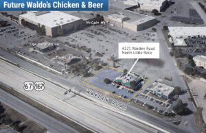The former Carino's restaurant location on Warden Road in North Little Rock will soon be home to Waldo's Chicken & Beer. (Parcel lines approximate and shown for illustration.)