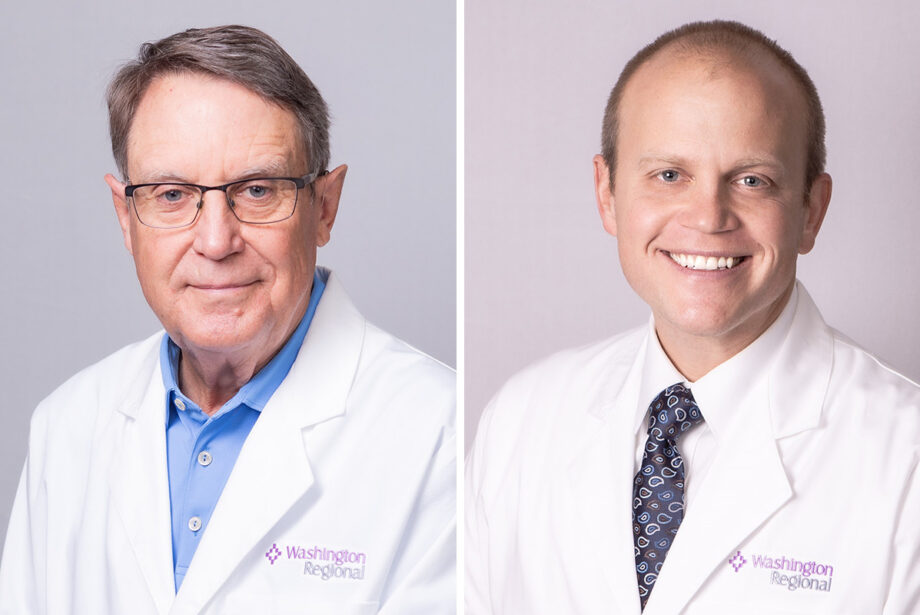Dr. Michael W. Morse of the Washington Regional Neurology Clinic and Dr. Brian Pottorf of the Washington Regional General Surgery Clinic, both in Fayetteville