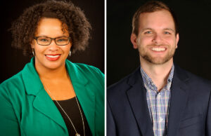 Adena White and Lee Hogan of the Conway Area Chamber of Commerce