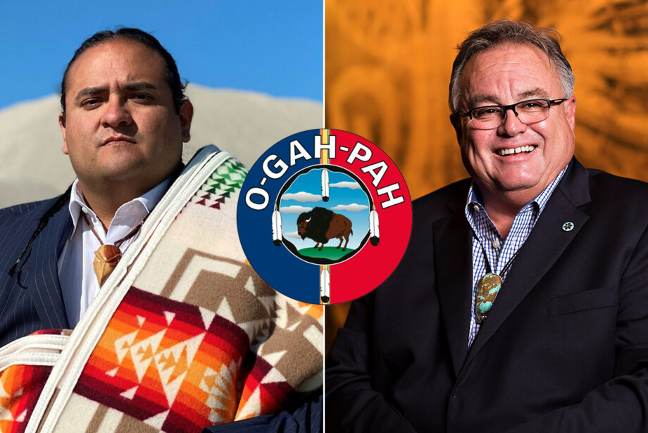 Quapaw Nation Tribal Chairman Joseph Byrd and his predecessor, John Berrey