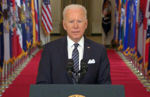 President Joe Biden addresses the nation last Thursday, marking one year since the nation began feeling the effects of the COVID-19 pandemic.