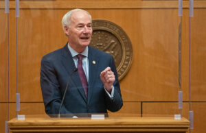 Gov. Asa Hutchinson gives his State of the State address to the Arkansas General Assembly on Jan. 12.