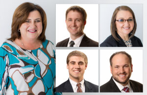 Clockwise from left: Dana Watkins, Seth Williams, Kathy Gardner, Alex Beasley and Will Edwards of First Security Bank