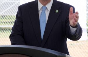 Pulaski County Judge Barry Hyde speaks during a flip-the-switch ceremony for Today Power's new solar project at the Pulaski County Detention Center.