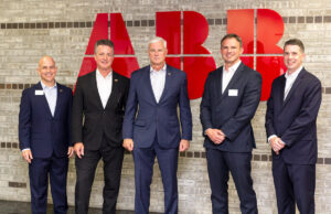 Jason Green, human resource business partner manager at ABB (from left); Tim Allen, Fort Smith Chamber president and CEO; Congressman Steve Womack; Jesse Henson, president of ABB&rsquo;s NEMA Motor Division; and Terry Morawski, Superintendent of Fort Smith Public Schools.