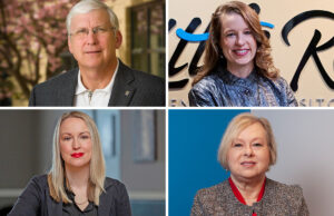 Clockwise from top left: Steve Arrison of Visit Hot Springs, Gretchen Hall of the Little Rock Convention & Visitors Bureau, Karen Trevino of the North Little Rock Convention & Visitors Bureau and Molly Rawn of Experience Fayetteville.
