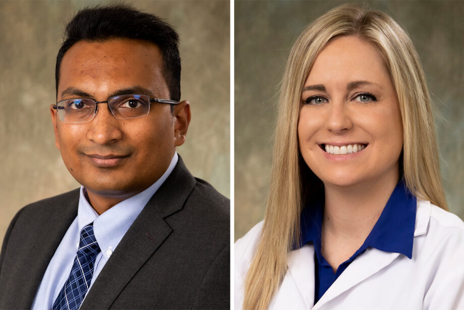 Dr. Shrikant Tamhane of Baptist Health Specialty Clinic in North Little Rock and Julie Turner of the Baptist Health Breast Center in Little Rock.