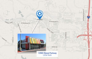 The first Chase bank branch in Arkansas is in the former location of Zo&euml;'s Kitchen in west Little Rock.