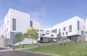 Rendering of the Windgate Studio & Design Center that is set to open in Fall 2022. The center will anchor the&nbsp;University of Araknsas' planned arts district.&nbsp;