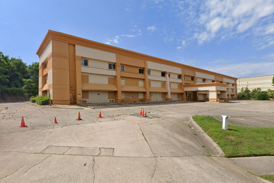 The former hotel property at 1010 Breckenridge Drive in west Little Rock, seen here as it appeared to Google Street View cameras in May 2021.