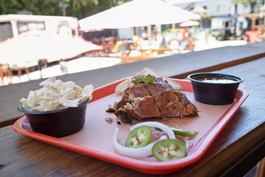 A rib plate from Count Porkula at the Rail Yard in Little Rock.