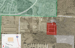 Rausch Coleman plans to develop 77 residential lots 1.5 miles west of the new White Oak Crossing interchange at Interstate 40.