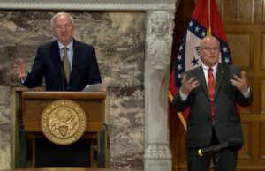 Arkansas Gov. Asa Hutchinson announces that he won't sign a bill requiring businesses with vaccine mandates to provide an exemption process for workers. The Republican governor allowed the measure to become law without his signature.&nbsp;
