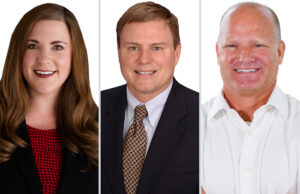 Allison Cox of Little Rock; Eric Biggers of San Antonio; and George Easley of Tampa, Florida, all of Encore Bank.