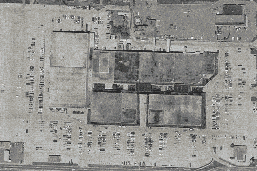 Park Plaza underwent a massive renovation in 1987, transforming from an outdoor shopping center (complete with goldfish pond) to the glass-enclosed indoor shopping center it is today.