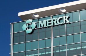 The Merck logo at Merck Researches Laboratories building in South San Francisco in February 2020.