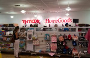 Shoppers at a TJ Maxx & HomeGoods store in Boston.