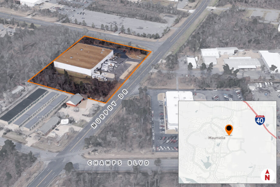 The Shred-It facility at 1201 Murphy Drive in Maumelle. (Parcel lines approximate and shown for illustration only.)