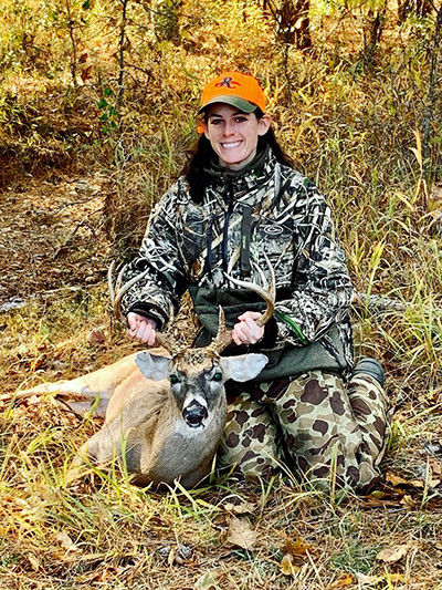 Katherine Andrews downed an eight-point buck on Nov. 13, the opening day of modern gun season in Arkansas.