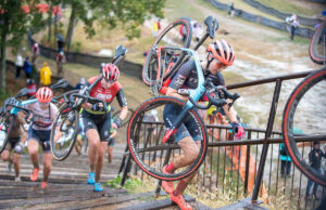 The 2022 Walmart UCI Cyclocross Championships will bring 300 of the world’s top cyclists to Fayetteville to race a 1.75-mile all-terrain course. This photo is from a UCI Cyclocross World Cup race held there in October.