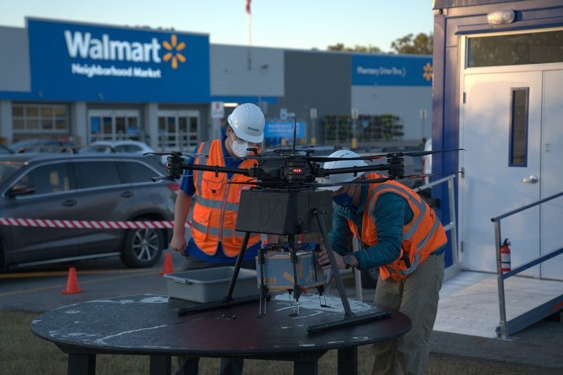 A DroneUp aerial delivery launch site at a Walmart in northwest Arkansas.&nbsp;