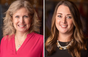 Karen Whatley and Jordan Burgess of the office of Gov. Asa Hutchinson