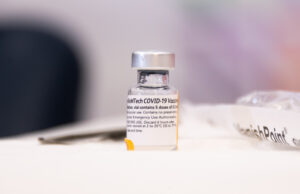 A vial of Pfizer-BioNTech COVID-19 vaccine.&nbsp;
