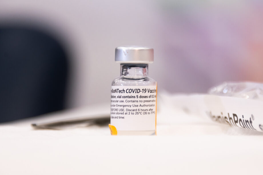 A vial of Pfizer-BioNTech COVID-19 vaccine.&nbsp;